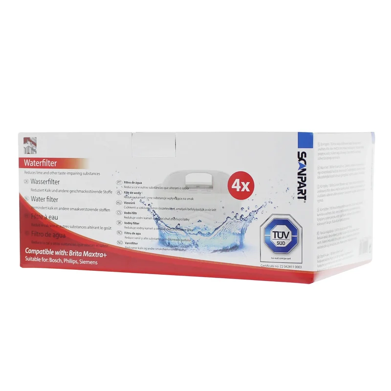 Filtre à eau Scanpart compatible avec Brita Maxtra Plus, Dafi Unimax, 4 pièces