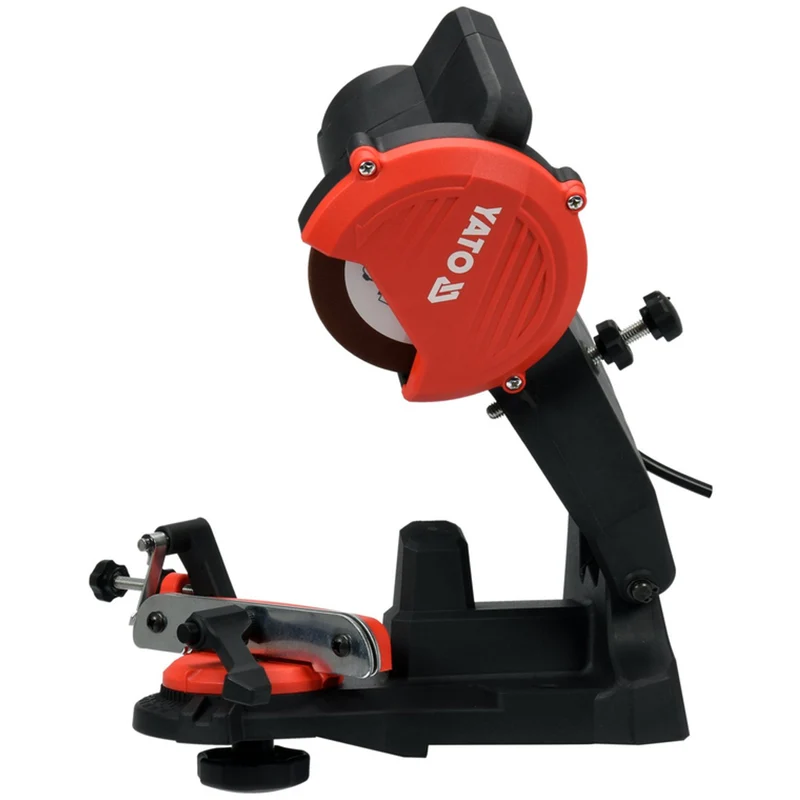 Elektrische slijper Yato, voor zaagkettingen van kettingzagen, vermogen 85 W, toerental 5500 tpm, slijphoek 0-35°, metalen geleider, snoer 1,8 m, YT-84990