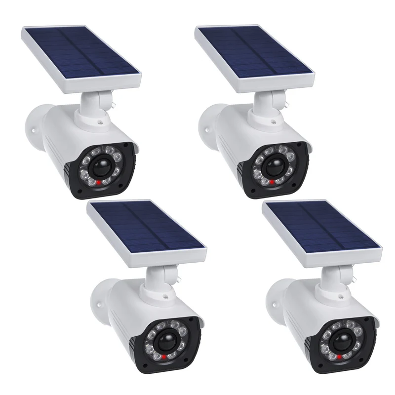 Solar camera-imitatie, knipperende LED, bewegingssensor, LED-verlichting, gratis sticker, SOL1800S, 4 stuks
