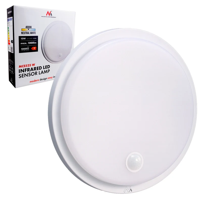 LED-lamp met bewegingssensor Maclean, PIR-sensor, kleur wit, 10 W, IP65, 1000 lm, neutrale kleur, MCE525 W