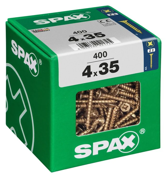 Spax schroef pozidrive verzinkt 4x35mm 400st