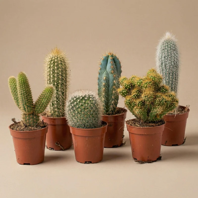 Cactus Set van 6 in Keramische Mini Potjes San Juan