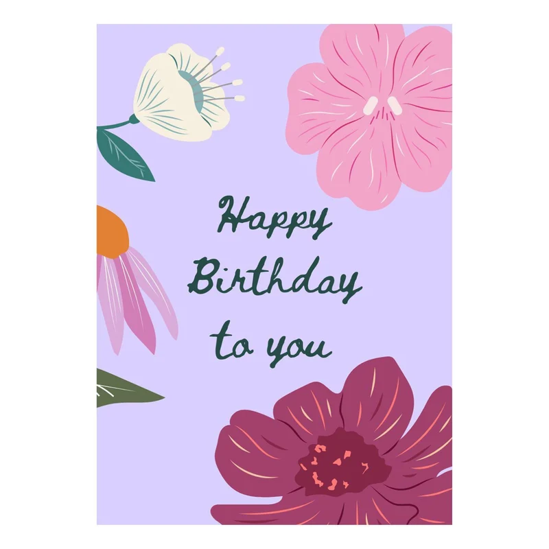 Wenskaart 'Happy Birthday', A6 gevouwen