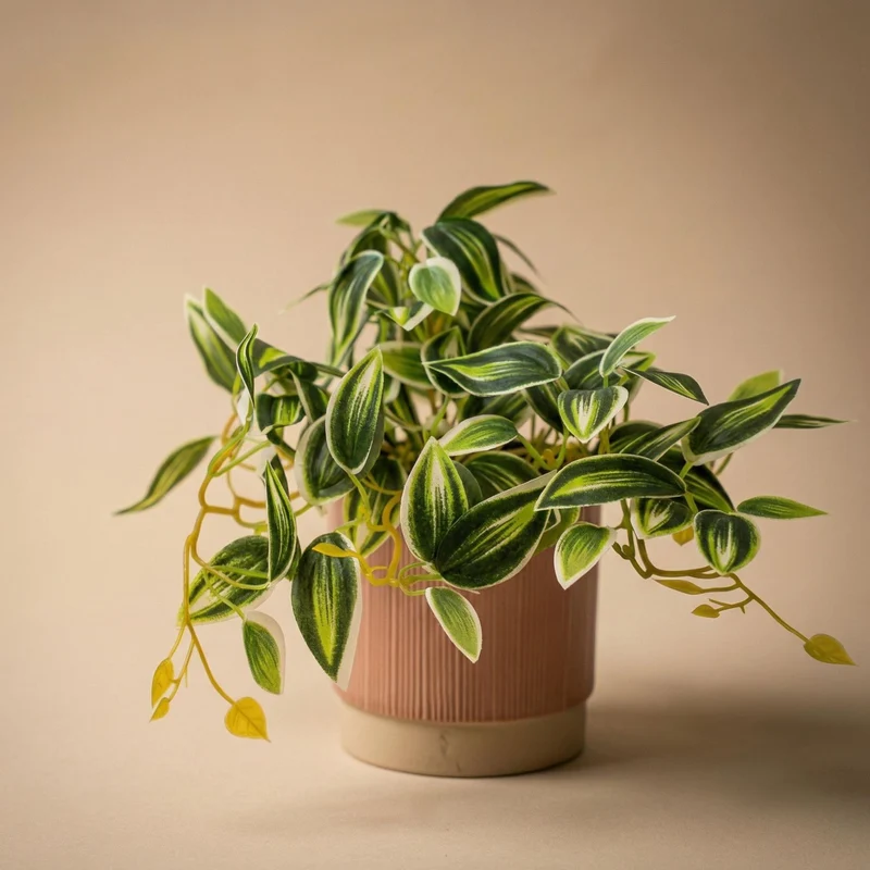 Kunstplant Tradescantia groen/wit