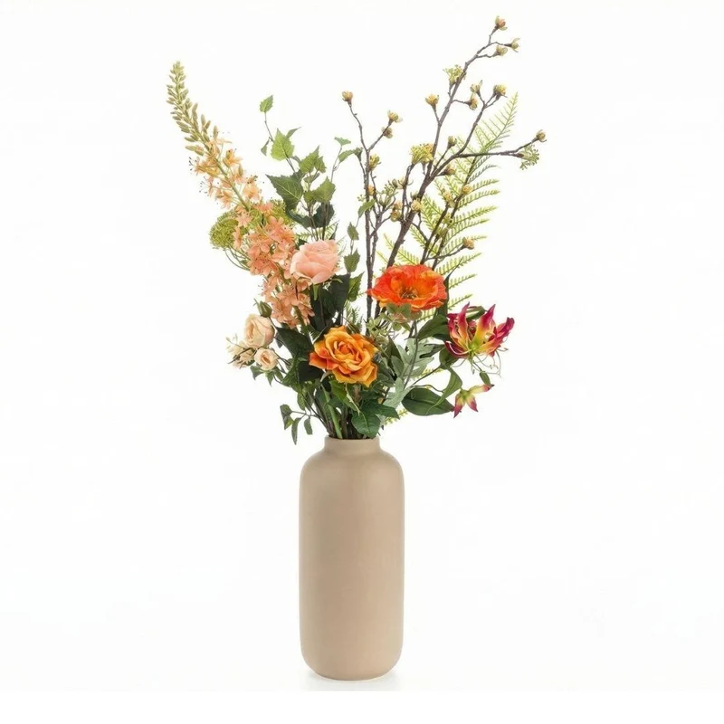 Kunstbloemen boeket - Amber Peach Deluxe - Real Touch - 12 stelen