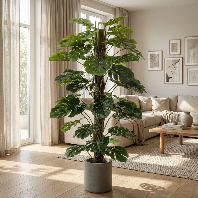 Monstera on pole