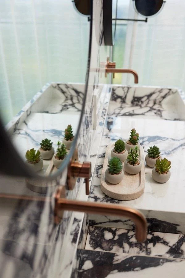 Kunst mini vetplanten in cementen pot - Succulent mix set 6