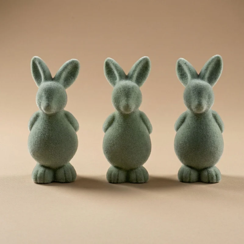 3x Paashaas decoratie - Fluweel