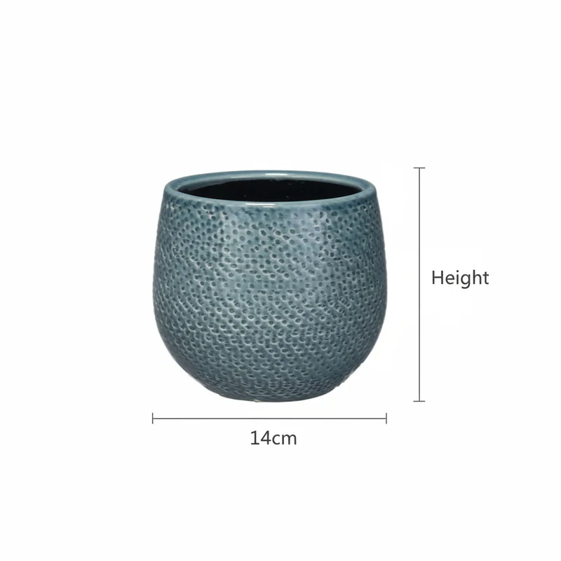 Pot Gabriel rond blauw