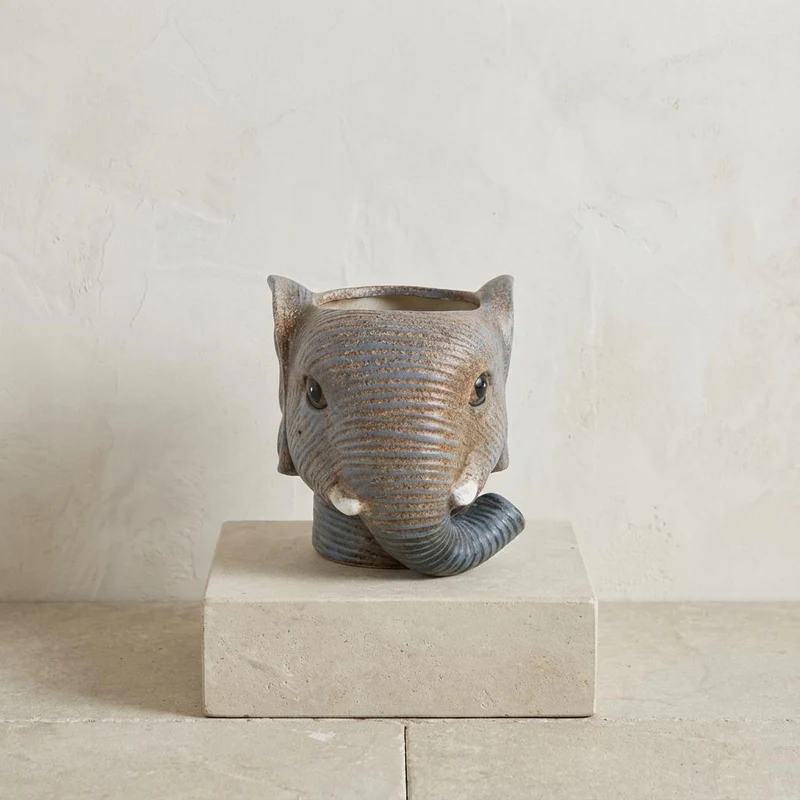 Planter Olifant D11/12x10cm - Grijs - D11/12x10cm
