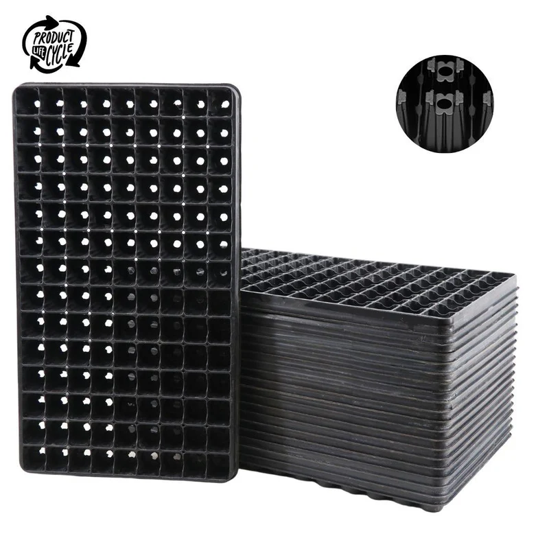 set van 20 WeCycle Kweektrays 54x31cm | Gerecycled tray | 20 x 108 Plantgaten | Kweekbak, Plantenbak, Kweekbak | Kweekset voor in kas | zaai en stek tray