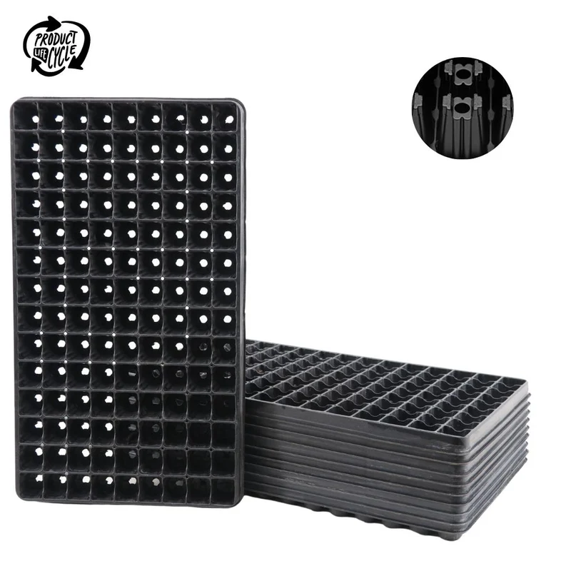 set van 10 WeCycle Kweektrays 54x31cm | Gerecycled tray | 10 x 108 Plantgaten | Kweekbak, Plantenbak, Kweekbak | Kweekset voor in kas | zaai en stek tray