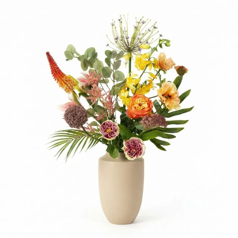 Kunstbloemen boeket - Tropical Chic Deluxe - Real Touch - 13 stelen