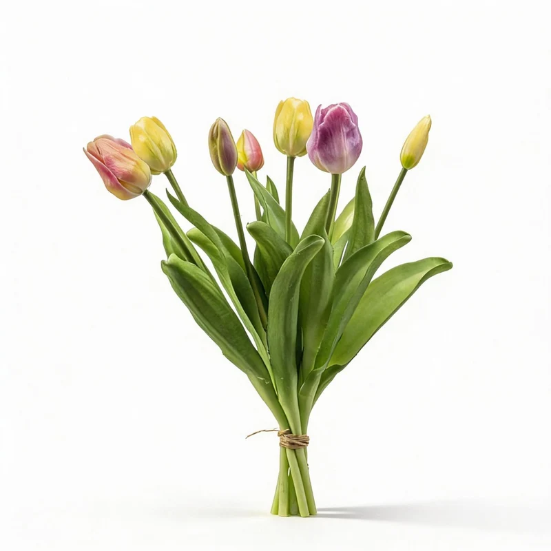 Tulpenboeket - Zachte Lente - ‘Real Touch’ Kunsttulpen - 7 stelen