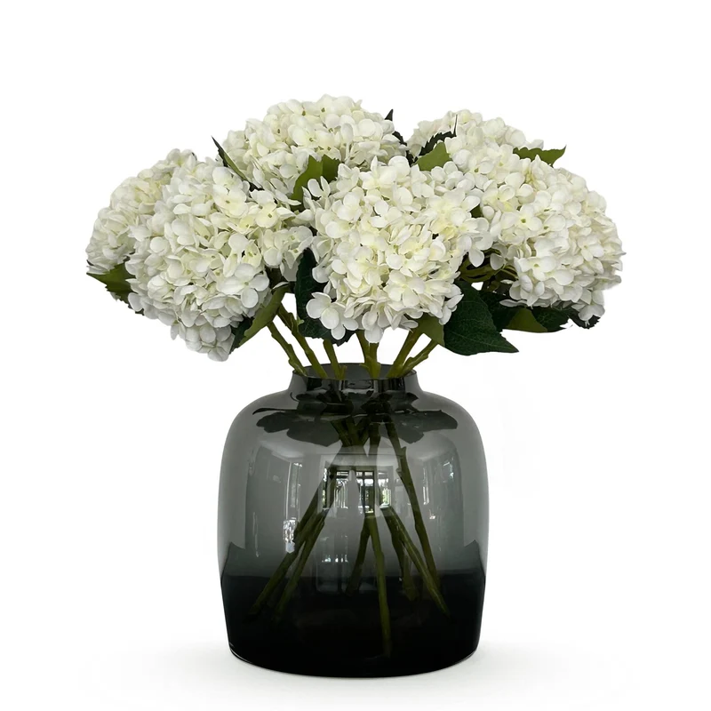 Kunstbloemen Solo - wit - hortensia - x 8