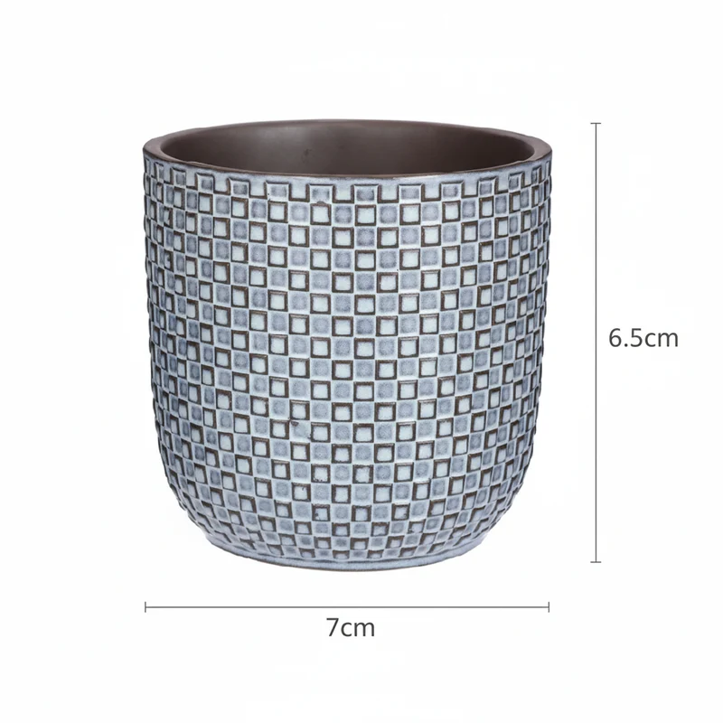 Mini pot relief blauw D7