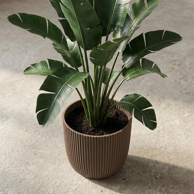 Capi Pot Nature Groove Made With Warm Taupe