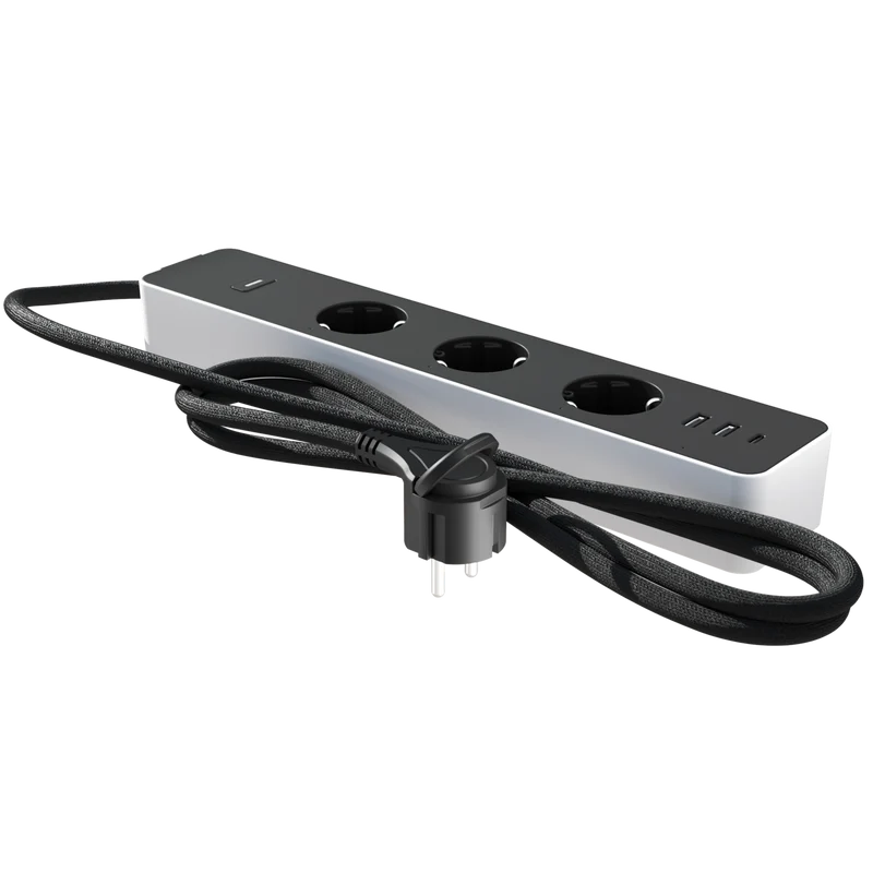Calex Smart Power Strip - with Energy Meter - White and Black