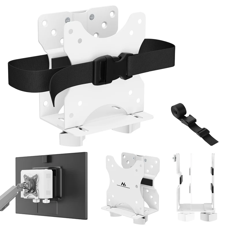 Maclean - mini-computersteun - PC-houder -17-70 mm bereik, VESA-compatibel, maximale belasting 5 kg, wit, MC-115 W