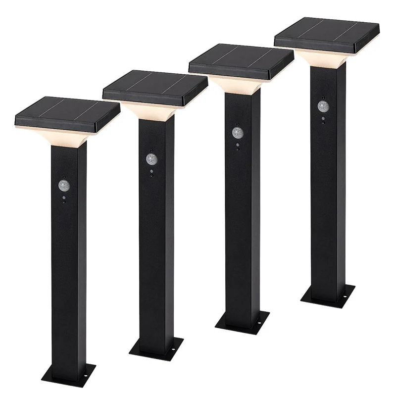Rabalux-lamp, voor buiten, op zonne-energie, staande, LED 4 W, IP44, zwart, Geleen, 4 stuks