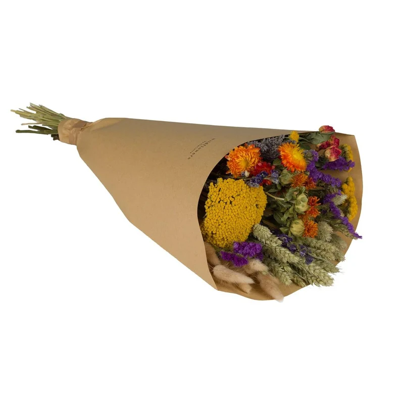 Droogbloemenboeket oranje - groot