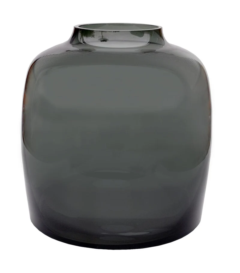 Vaas glas - M - H25 W25 - Bartica - Grijs