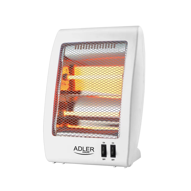 Adler halogeenverwarming, 2 vermogensniveaus, 2 krachtige kwartslampen, wit, AD 7709