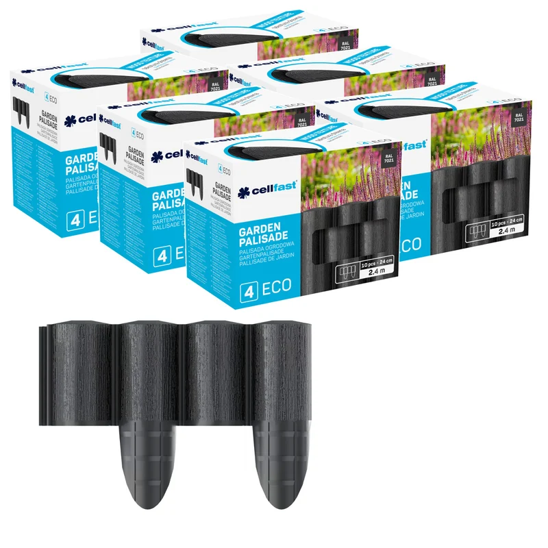 Cellfast tuinpalisade, houtlook, vorstbestendig, lengte 14,4 m, kleur antraciet, 34-032