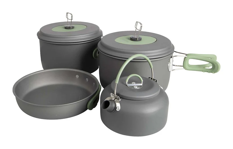 Bo-Camp Explorer XL 4-Delige Pannenset Met Theeketel