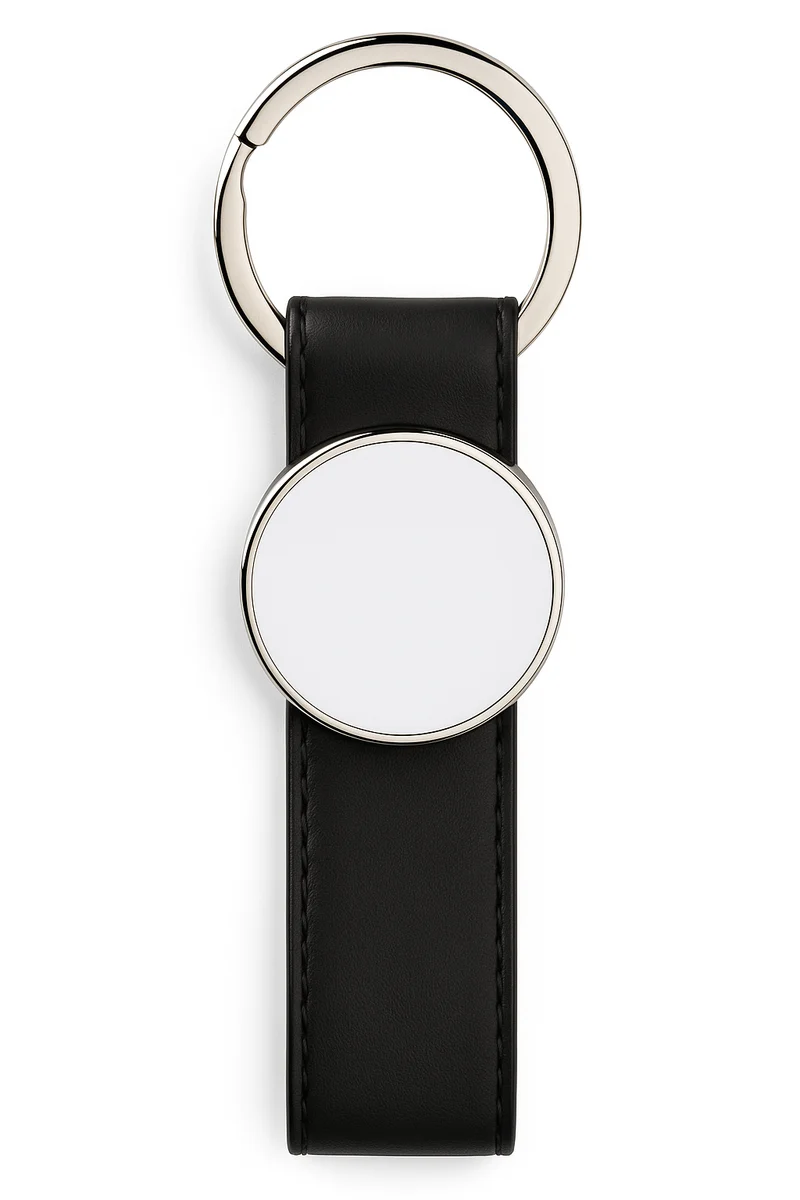 Zwart Lederen Sleutelhanger 3,2 x 10,2 cm Blanco Sleutelhanger voor Sublimatie Gepersonaliseerde Sleutelhanger van Leer