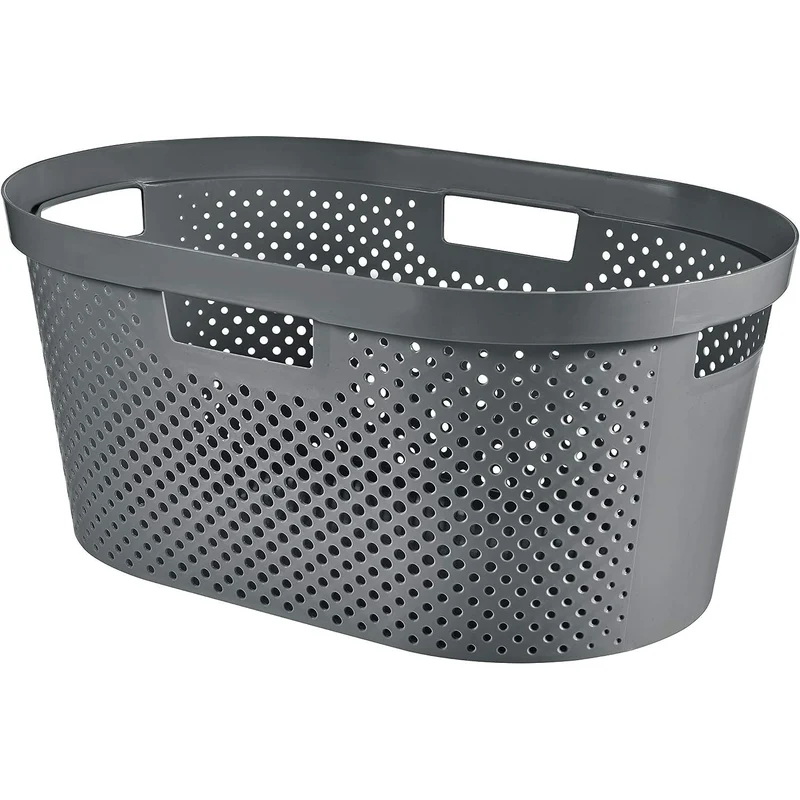 Curver Infinity gerecyclede wasmand, inhoud 40L, donkergrijs, 100% gerecycled, 245675