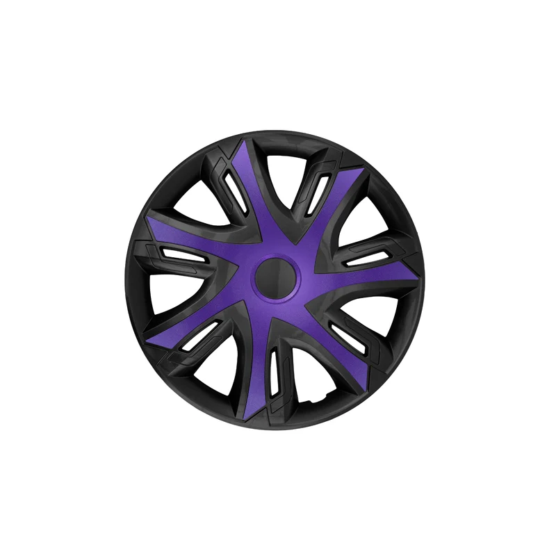 NRM N-Power wieldoppen voor stalen velgen Tweekleurige wieldoppen Set van 4 auto's voertuig Geschikt voor de meeste merken en velgen ABS-kunststof (paars / zwart, 15")