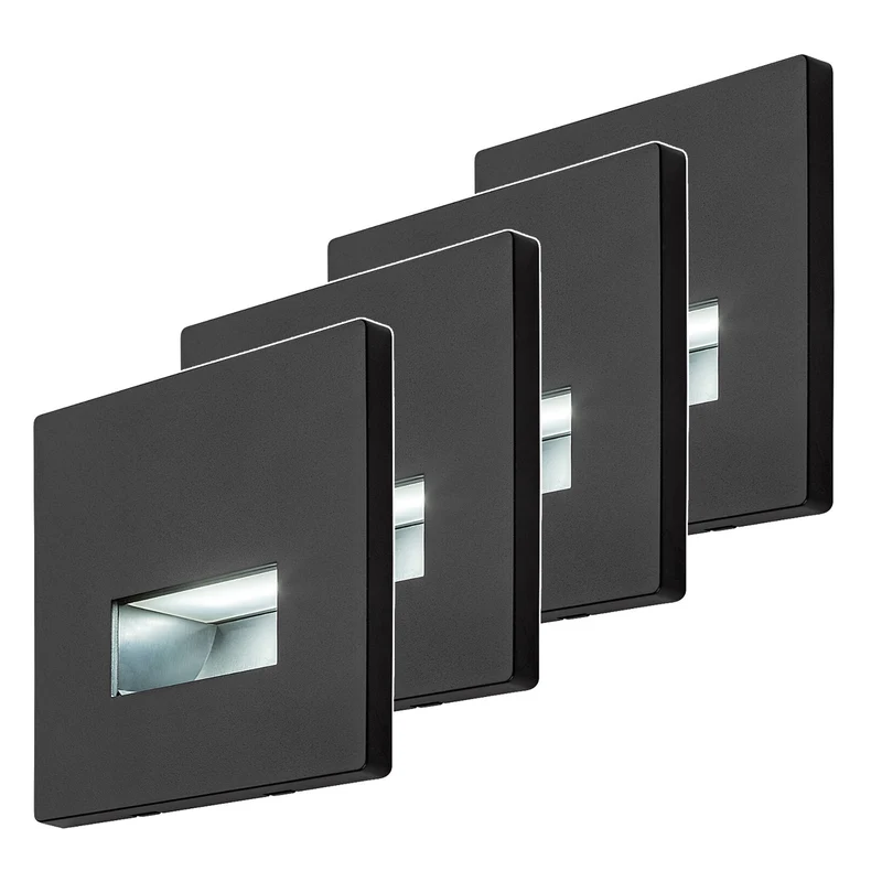 Lunca LED-lamp 1 W, IP20, zwart, instelbare lichtkleur 3000, 4500, 6500 K, 77195, 4 stuks