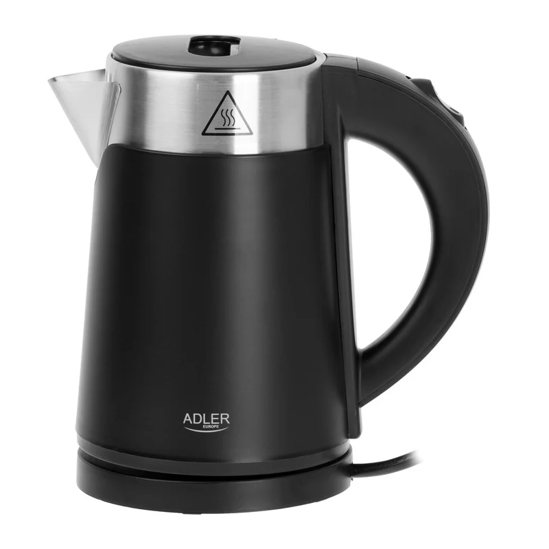 Adler waterkoker, van metaal, 0,6 l, stil, vermogen 800 W, zwart. AD 1372