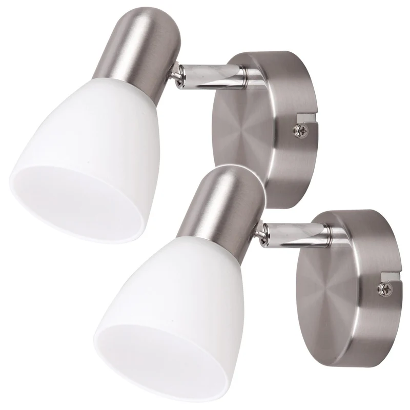 Soma spotlamp E14 max. 40 W, satijnchroom, opaal 6301, 2 stuks