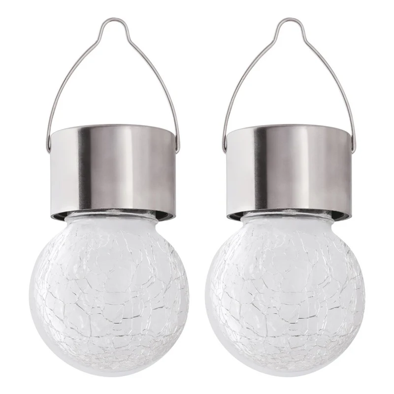 Lampe solaire Rabalux Yola, 1 lm, IP44, couleur chrome satiné, LED 0,06 W, 7850, 2 pièces