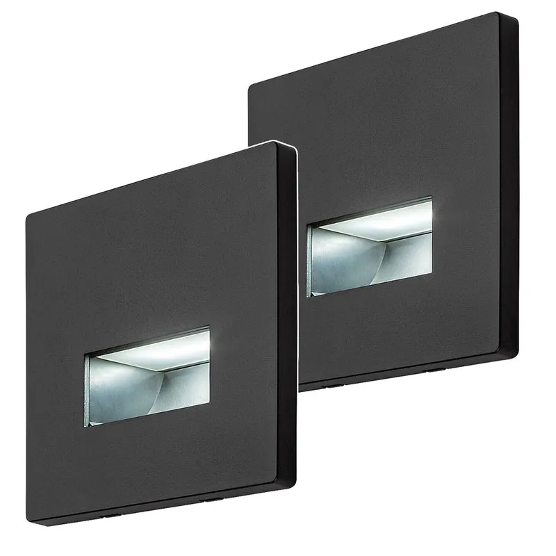 Lunca LED-lamp 1 W, IP20, zwart, instelbare lichtkleur 3000, 4500, 6500 K, 77195, 2 stuks