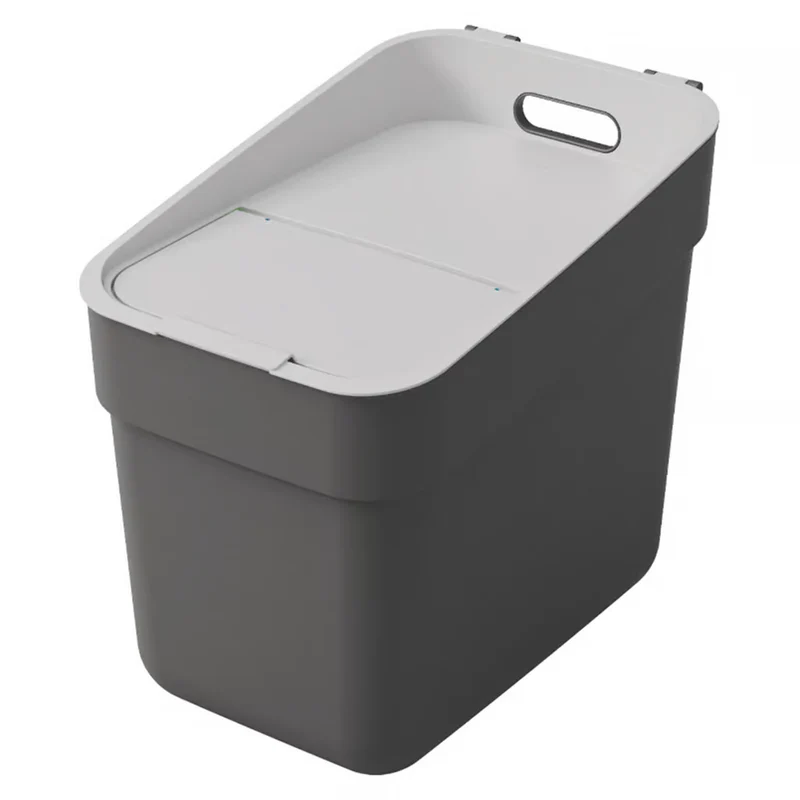 Poubelle Curver, pour le recyclage, 20 litres, gris foncé, prête à collecter