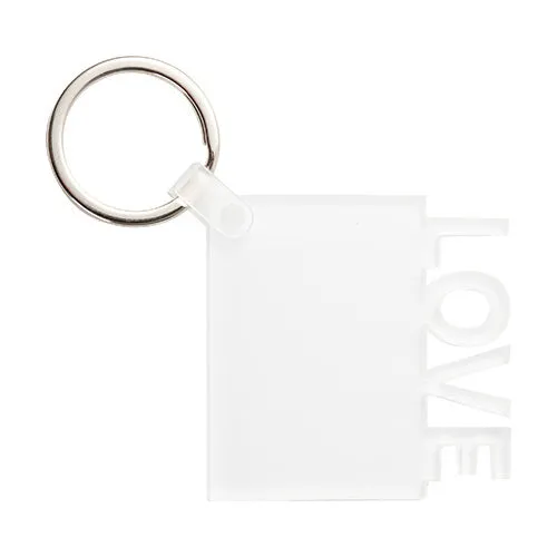Acryl Sleutelhanger LOVE voor Sublimatie - Transparant & Personaliseerbaar