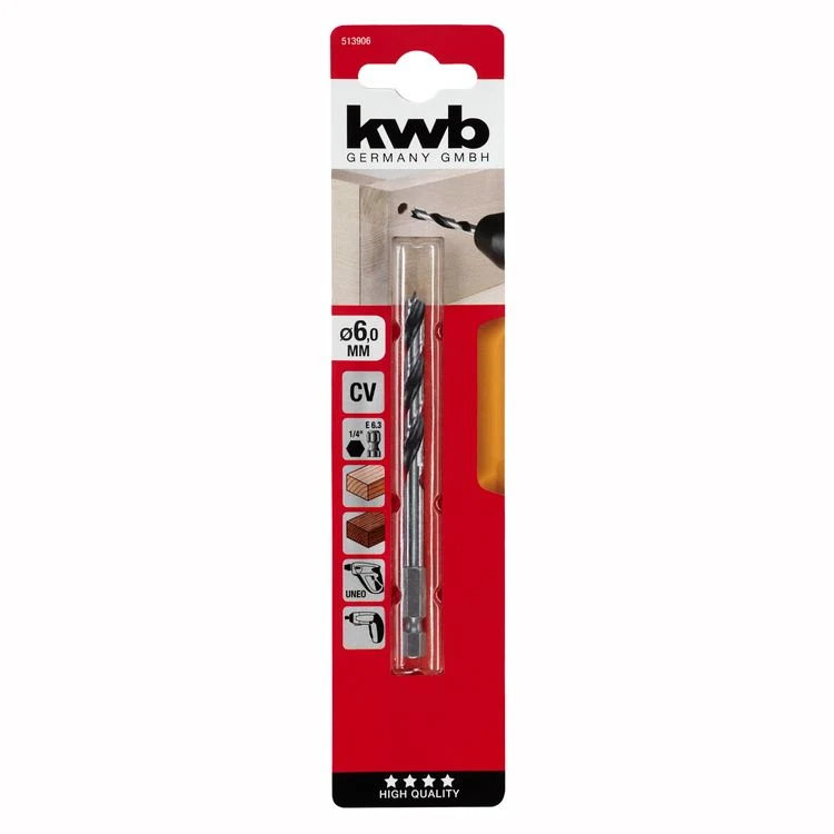 KWB houtboor 1/4'' 6-kant Ø6mm