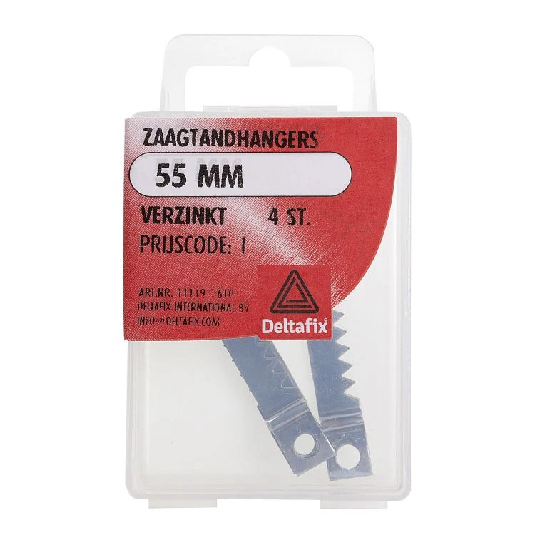Deltafix zaagtandhanger 55mm zilver 4st