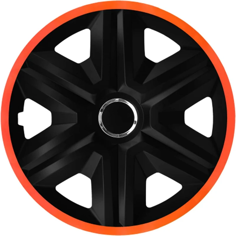 NRM - Wieldoppen 15" Fast Lux - Set van 4 stuks - Oranje / Zwart