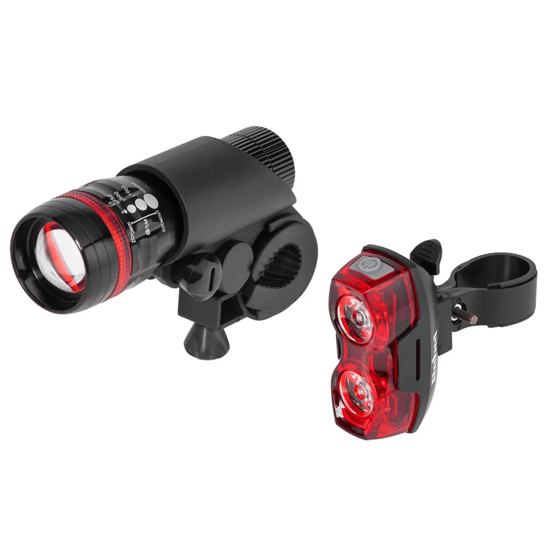Rebel fietsverlichtingsset op batterijen, voor- en achterlicht, URZ0910
