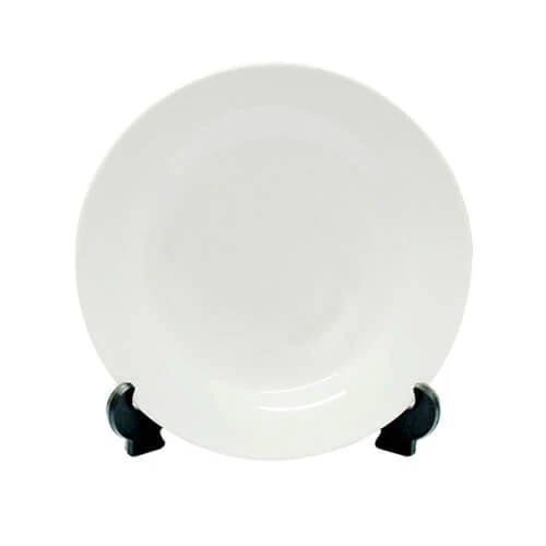Keramisch bord 27cm met standaard voor sublimatie