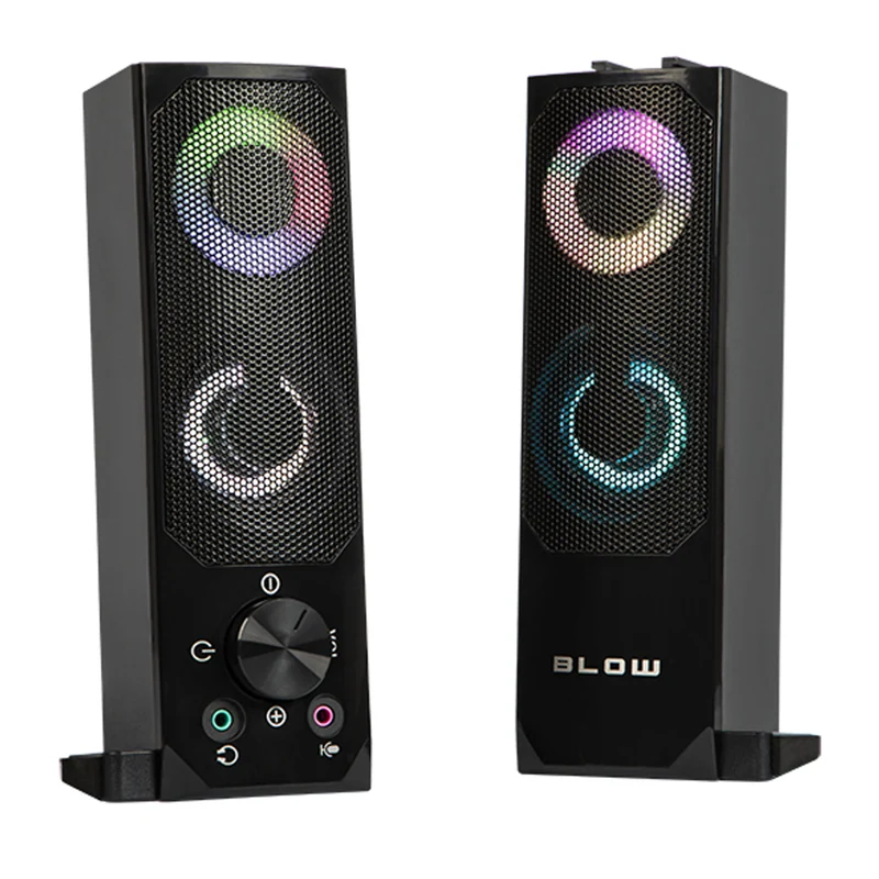 Blow MS-28 2-in-1 Bluetooth-luidspreker 2.0 Pc-luidspreker met soundbar-functie LED RGB-achtergrondverlichting Stereoluidspreker 2x3W RMS 2x2 AUX 3,5 mm USB-voeding