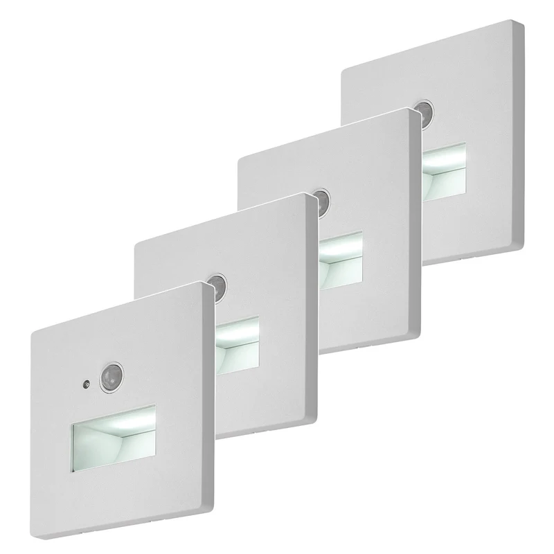 Lampe Lunca LED 1 W IP20 blanche 3 000, 4 500, 6 500 K, détecteur de mouvement, détecteur de luminosité, 77198, lot de 4
