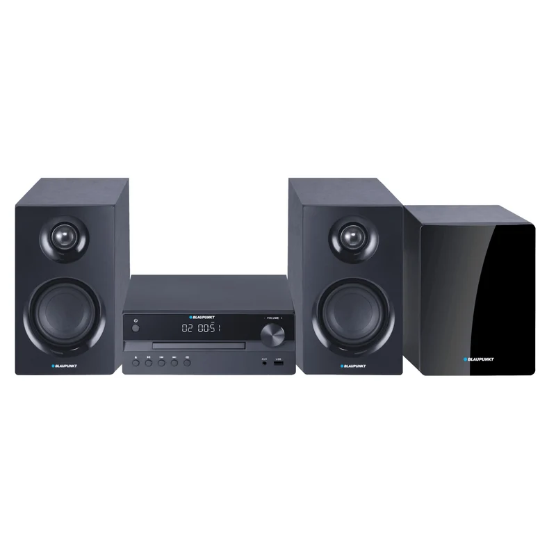 Blaupunkt-microsysteem, vermogen 240 W, HDMI/CD/USB/FM/BT/PLL, parametrische equalizer, LED-display, klok- en wekkerfunctie, kleur: zwart, MS55SUB