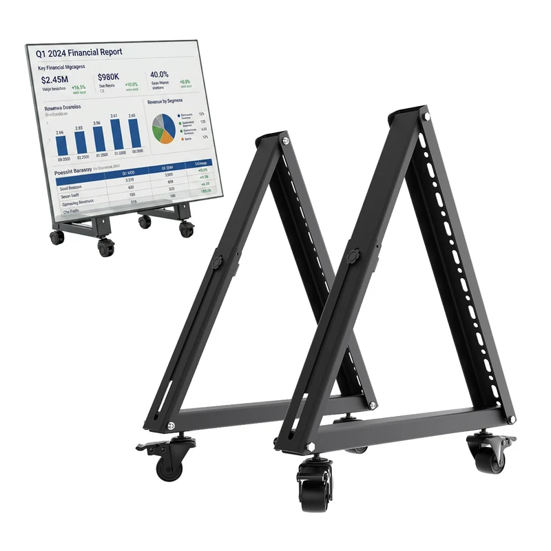 Chariot / support au sol pour téléviseur Maclean, 37-80", VESA max. 800x400, max. 75 kg, mobile, roulettes verrouillables, MC-183