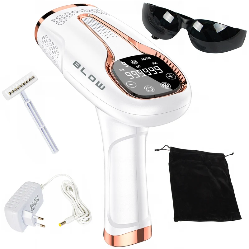 IPL Blow lichtontharingsapparaat, Ice Cool-functie, 9 vermogensniveaus, ingebouwd UV-filter, automatische flitsmodus, langdurige effectiviteit, 44-480#