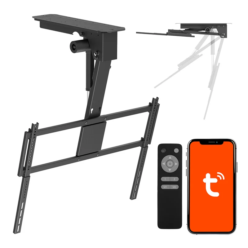 Support électrique pour téléviseur Maclean, à fixation au plafond, compatible Tuya, VESA max. 800 x 400, pour téléviseurs de 43 à 86 pouces, max. 55 kg, MC-176 T